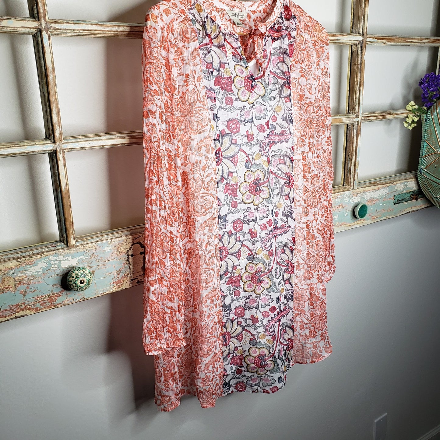 Lucky Brand Women lined floral Tunic ladies size Small