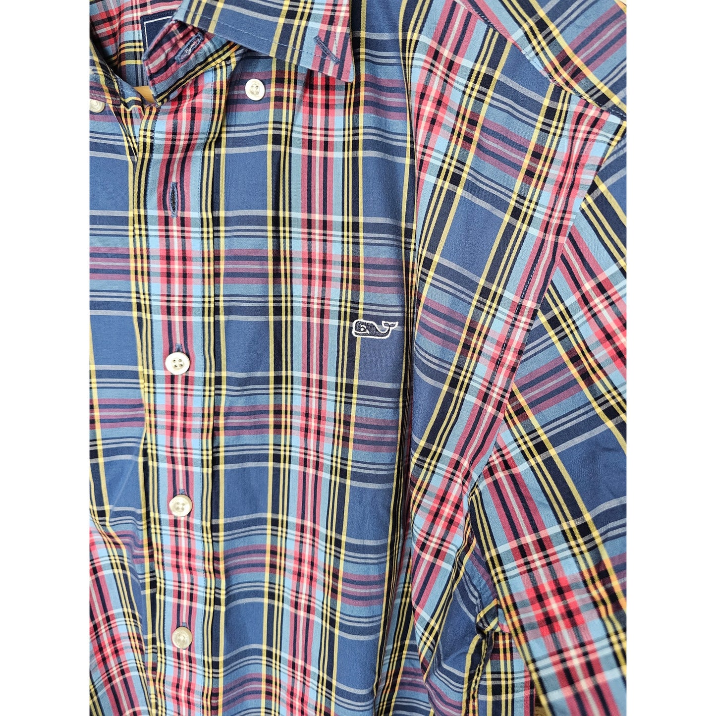 Vineyard Vines Whale Shirt Button Down Dress Oxford size Medium