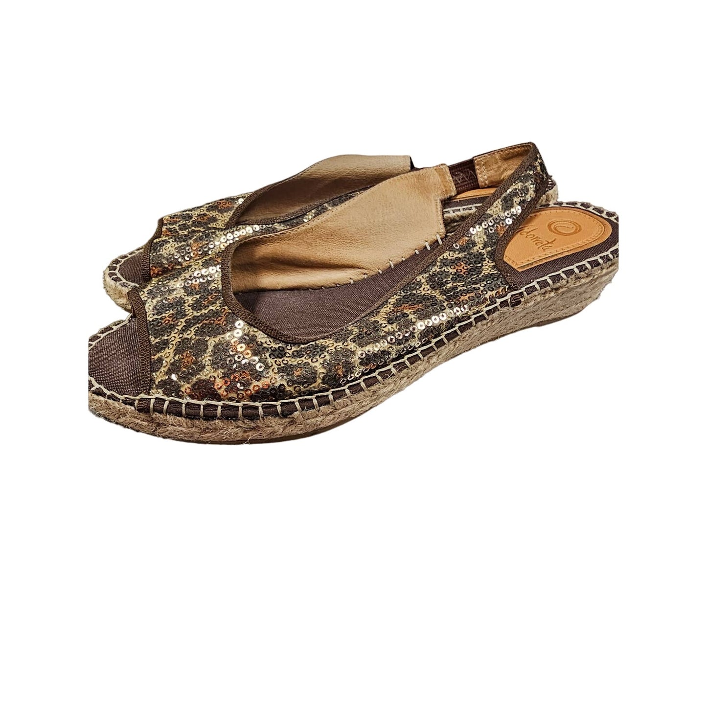 Viddorrete Chetta / leopard Print Slingback peek-a-boo Sandal size 10