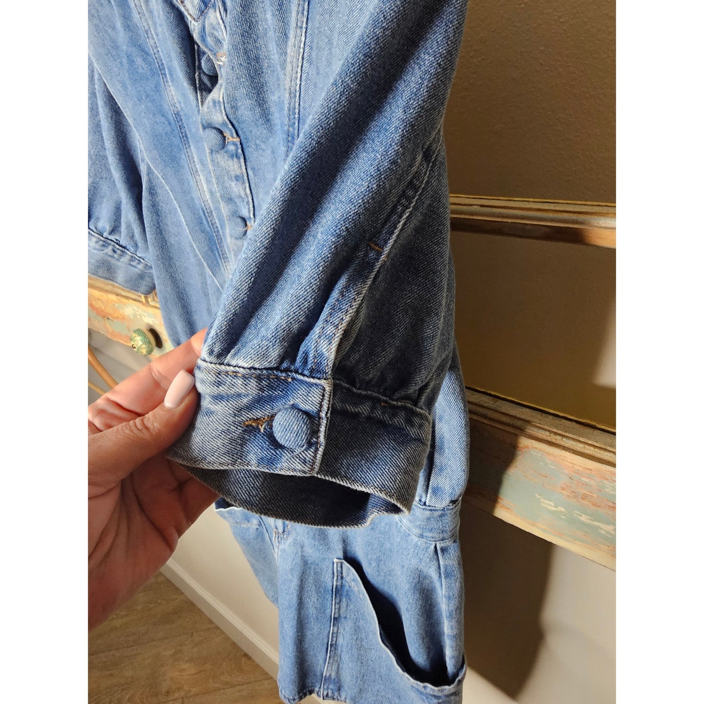Vintage 80's Denim Jeanswear Dress with pockets Ladies size Large