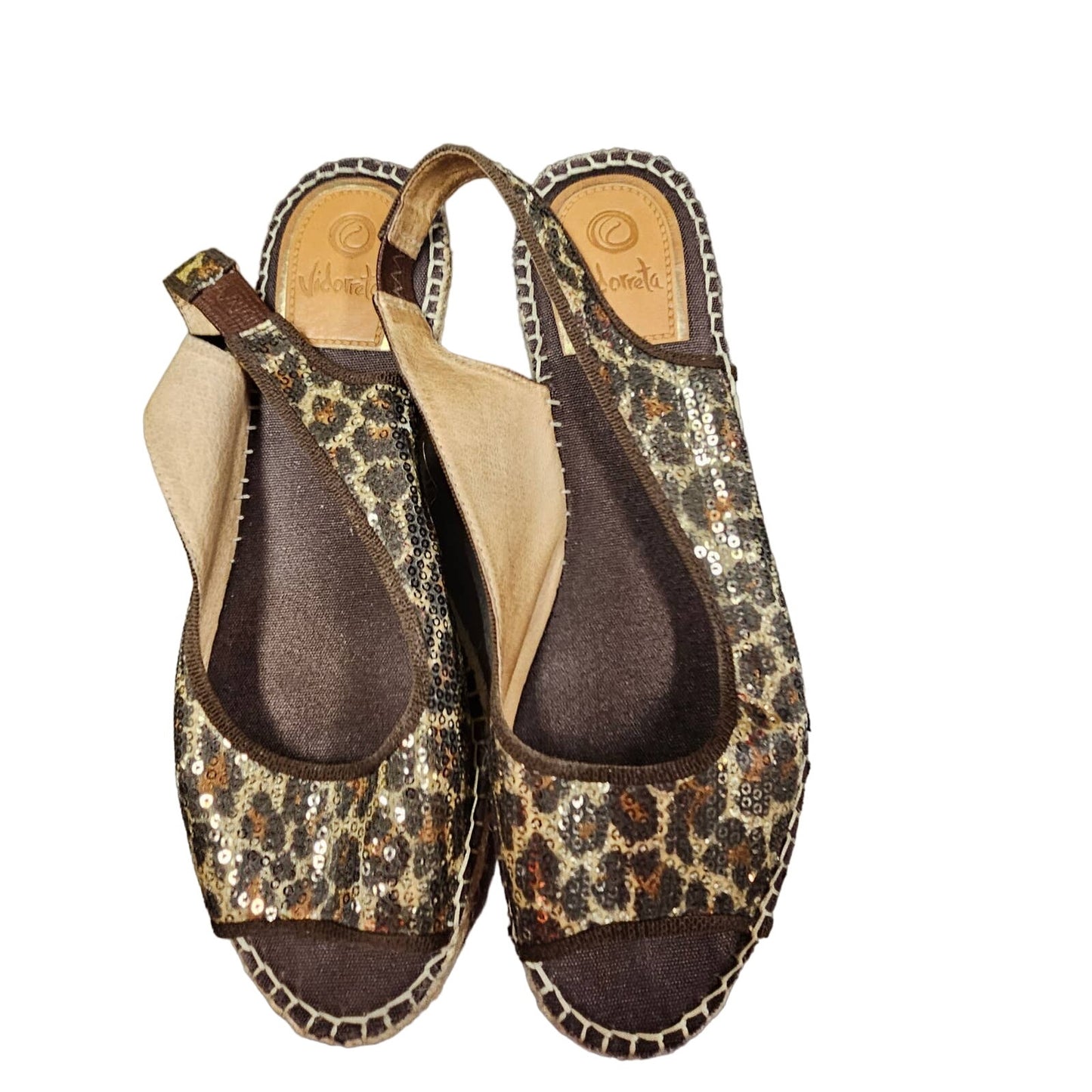 Viddorrete Chetta / leopard Print Slingback peek-a-boo Sandal size 10